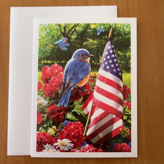 Bluebird & Flag Note Card (C)