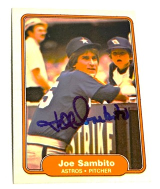 Autographed 1982 Fleer #230 Joe Sambito Houston Astros