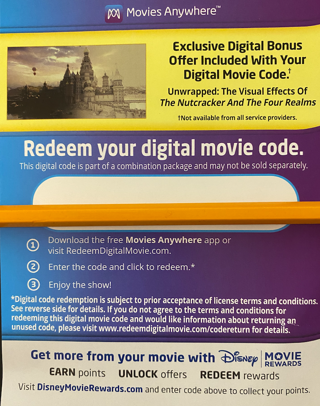 The Nutcracker and the Four Realms Digital HD Movie Code