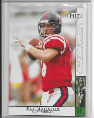 Eli Manning 2004 Sage Hit Checklist 