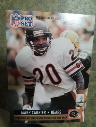 1991 NFL PRO SET MARK CARRIER CHICAGO BEARS FOOTBALL CARD# 1