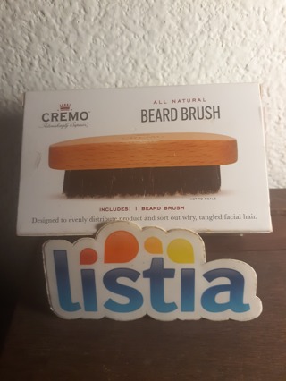 (NIB) Cremo Premium Boar Bristle Beard Brush - Wood Handle - Shaping & Styling 