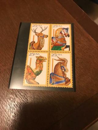 #2390-93 CAROUSEL ANIMALS. MNH BLOCK of 4. F-VF NH!