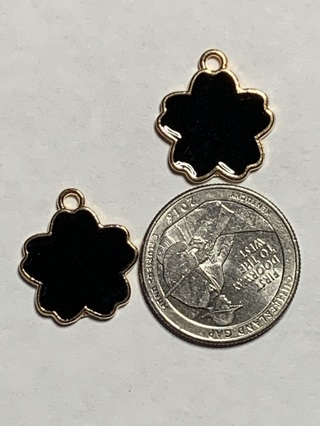 BLACK ENAMEL CHARMS~#7~SET OF 2~FREE SHIPPING!