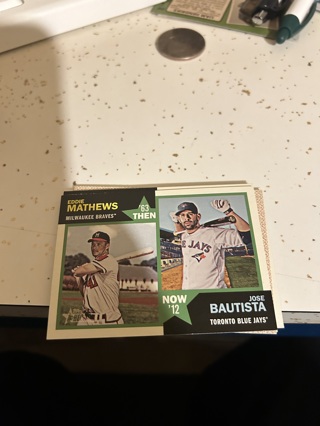 2012 heritage then & now eddie mathews / jose bautista