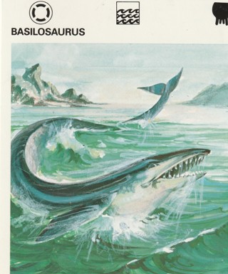 Vintage 1975 Leisure Books Animal Card crdgin6: BASILOSAURUS