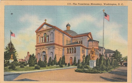 Vintage Used Postcard: (s): 1945 The Franciscan Monastery, Washington DC