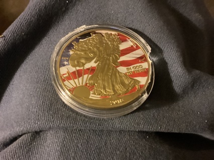 GOLD PLATED US REPLICA LIBERTY COIN DATED 2018  in PLASTIC CASE
