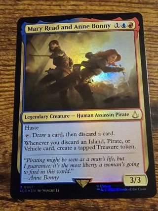 Magic the gathering mtg Mary Read and Anne Bonny foil card Assassins Creed