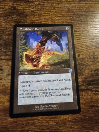Magic the gathering mtg Swiftfoot Boots retro frame Brothers war