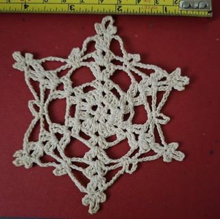 One Stiffened Crochet Snowflake