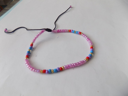 Bracelet E Beads pink, red, purple, blue