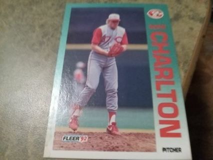 1992 FLEER NORM CHARLTON CINCINNATI REDS BASEBALL CARD# 402