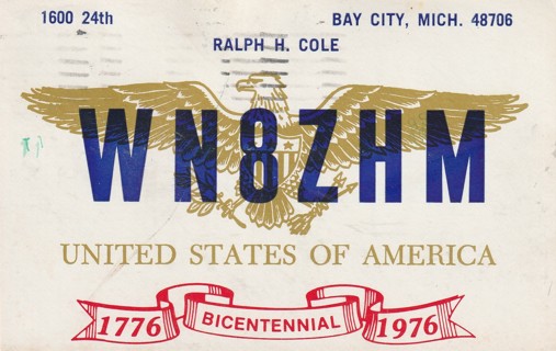 Vintage Used Postcard: h: Amateur Radio Station Card: WN8ZHM