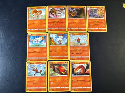 Pokemon SWSH Base Set Fire 10 Cards