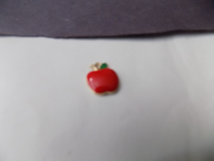 Red enameled apple charm