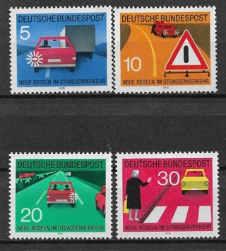 1971 Germany Sc1059-62 Traffic Signs MH C/S of 4