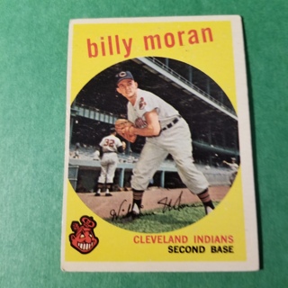 1959 - TOPPS EXMT - NRMT BASEBALL - CARD NO. 196 - BILLY MORAN - INDIANS