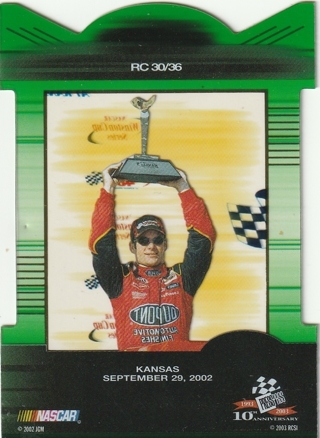 Jeff Gordon Die Cut Insert 2003 Press Pass Eclipse Racing Champions #RC30(plastic)
