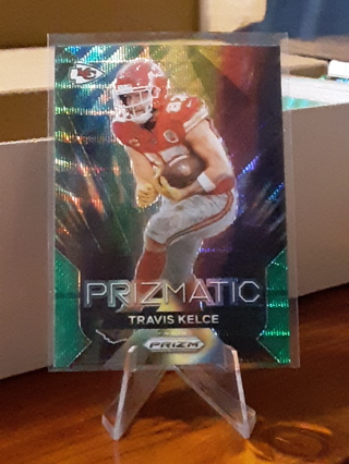 Travis Kelce 2023 Panini Prizm Prizmatic Green Wave #10