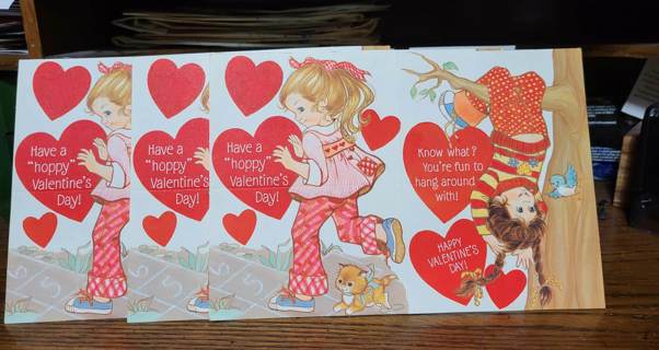 3 Vintage Valentines Cards Unused