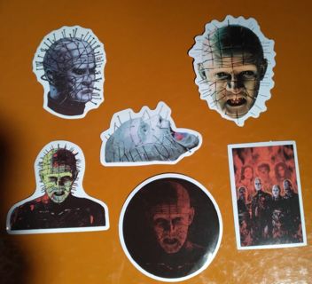 6 - "PRACTICALLY PINHEAD" STICKERS