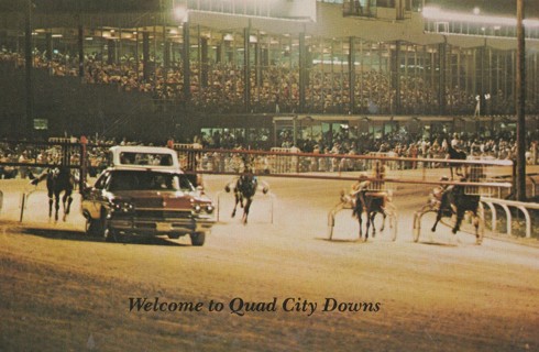 Vintage Unused Postcard: (gin5): Welcome to Quad City Downs, E Moline, IL