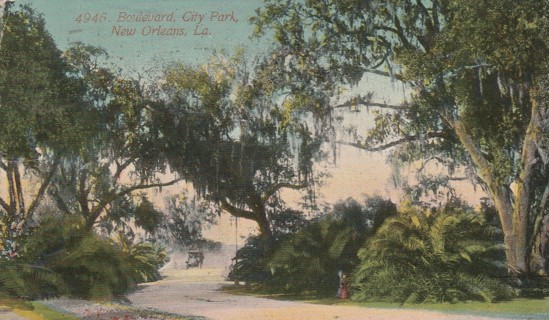 Vintage Used Postcard: k: 1912 Boulevard, City Park, New Orleans, LA