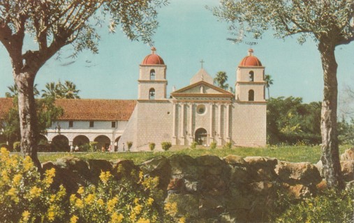 Vintage Used Postcard: (m): Old Mission, Santa Barbara, CA