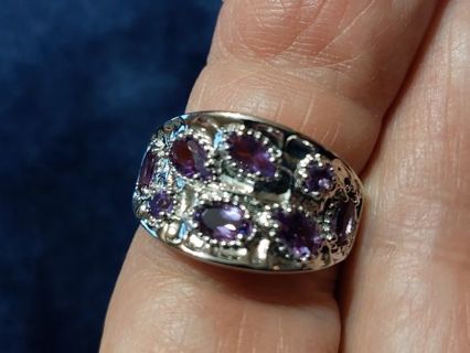 Sterling silver amethyst ring size 7