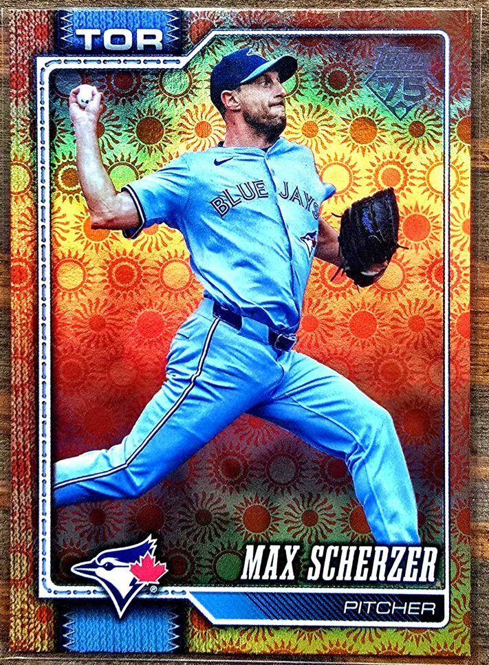 FREE: 2026 Topps Series 2 Max Scherzer #569 HOLIDAY VARIATION Sun Foil Blue Jays SP Future HOF