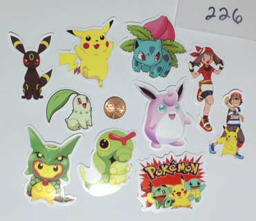 10 Pokémon Stickers, NEW, Unused