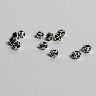 Bright Silver Metal Alloy Spacer Beads 