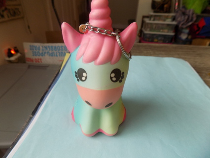 5 inch multi color unicorn squishy stress relief toy key chain