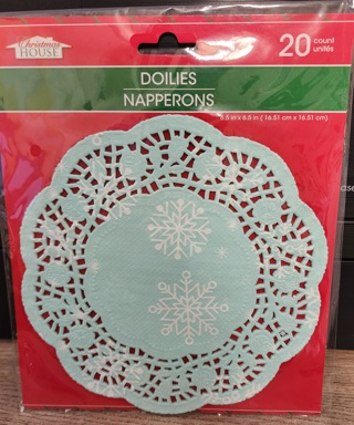 NEW - Christmas House - Round Snowflake Paper Doilies - 20 in package