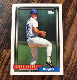 Kenny Rogers 1992 Topps Baseball Card 