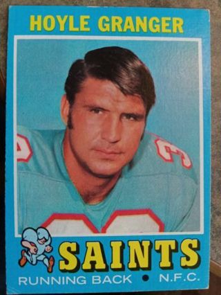 1971 T.C.G. HOYLE GRANGER NEW ORLEANS SAINTS FOOTBALL CARD# 198