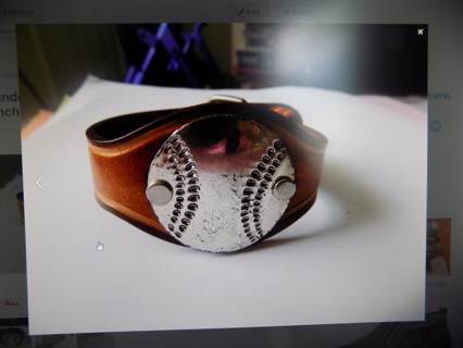 Plunder leather band with baseball bracelet 