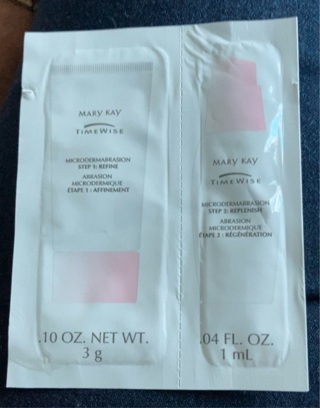 Mary Kay Time Wise Refine sample and Replenish sample