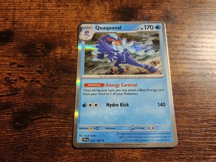 Pokemon Quaquaval holo rare card 054/198