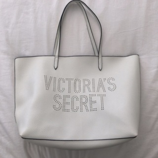 Victoria’s Secret Large White Pebbled Shoulder Tote Bag Purse • Great Condition • Free Shipping