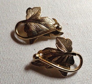 Vintage Whiting and Davis Co. Leaf Clip-On Earrings