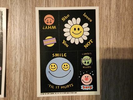 Stupid Smiles sticker card