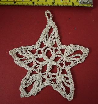 One Stiffened Crochet Star Snowflake