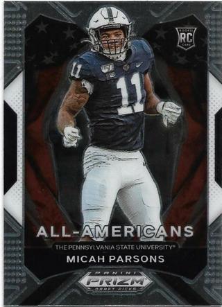 2021 PRIZM DRAFT PICKS MICAH PARSONS ALL AMERICANS ROOKIE CARD