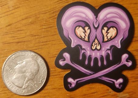 Skull Heart & Crossbones Sticker