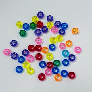 Multi Transparent Round 10mm Pony Beads Beads 
