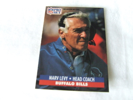 1991 Marv Levy Buffalo Bills Pro Set Card #90 Hall of Famer