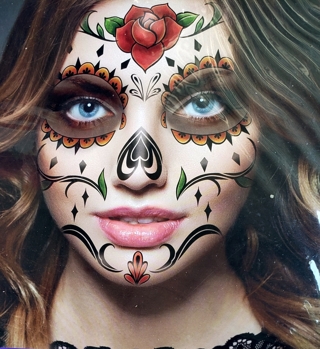 HALLOWEEN COSTUME FACE TATTOOS STYLE 166