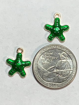 GREEN CHARMS~#32~SET OF 2 CHARMS~FREE SHIPPING!